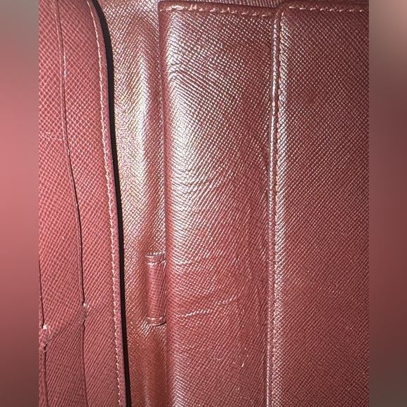 Lovely Louis Vuitton Burgundy Mini Lin Long Trifold Wallet - Picture 9 of 16